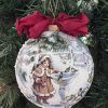 Glob 12 cm realizat manual prin tehnica decoupage